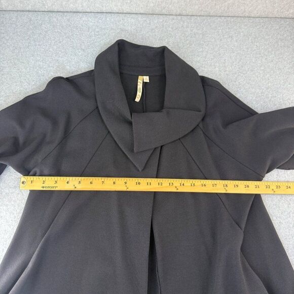 Comfy USA Womens Small Black Cowl Neck Coat Jacket Cape Short Sleeve Cape Topper - Picture 10 of 12